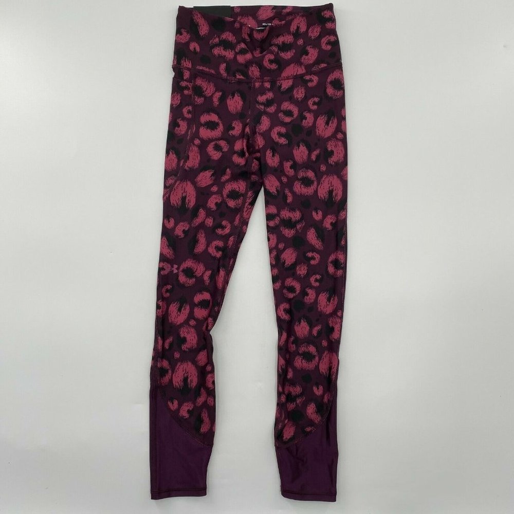 Under Armour Women's High Rise Ankle 7/8 Length Leggings Burgundy Purple Size XS - Picture 2 of 9